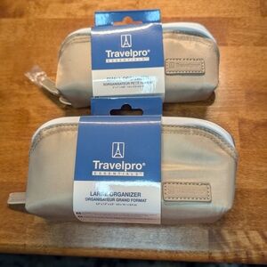 Set Of 2 - Large And Small Travel Essentials Organizers